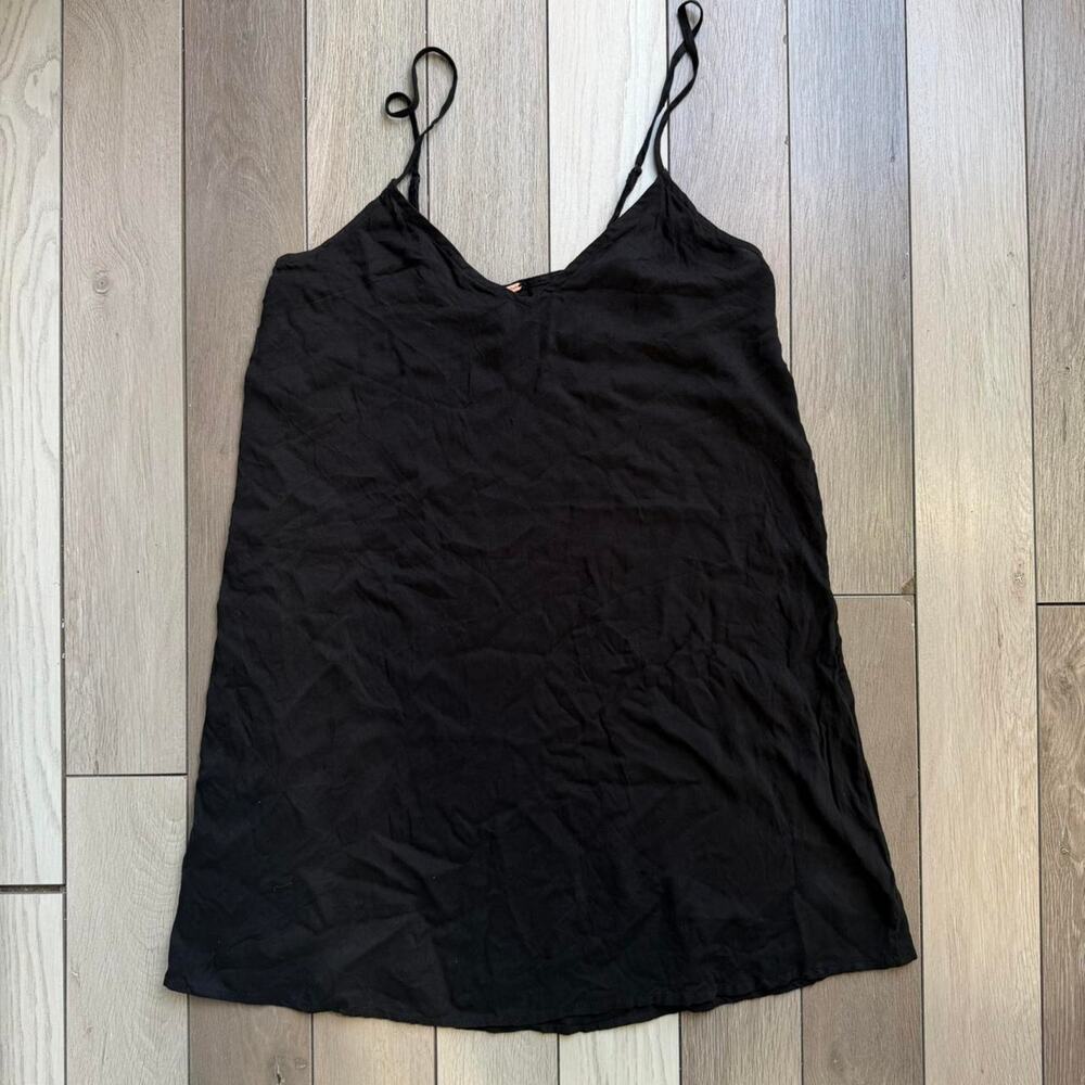 Free people black satin slip